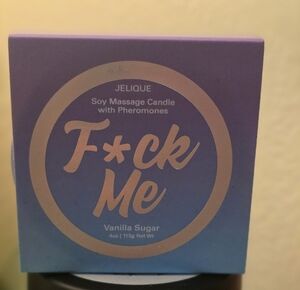 F*ck Me Soy Massage Candle - Purple and Blue